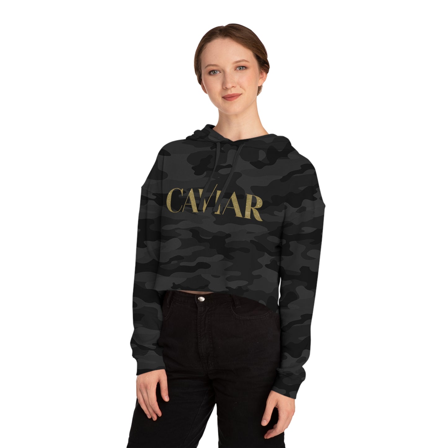 CAVIAR Cropped Hooded Sweatshirt