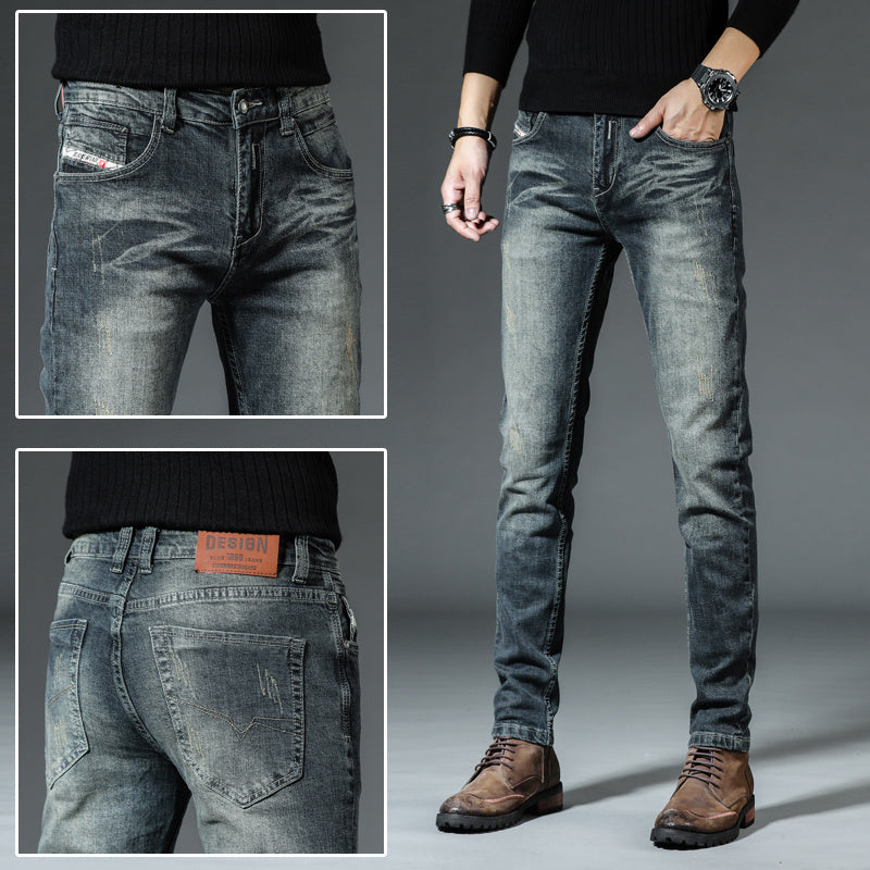 Slim Fit Straight Tube Jeans