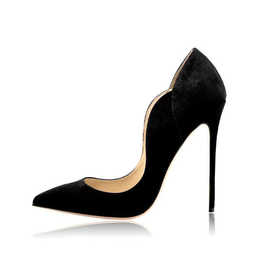 Suede Pointed Toe Shallow Mouth High Heels