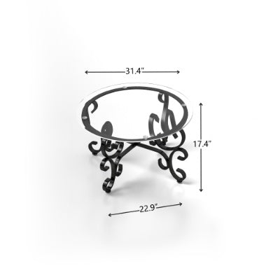 Tempered Glass Surface Coffee Table with Round End Side Tables - 3 Piece Set