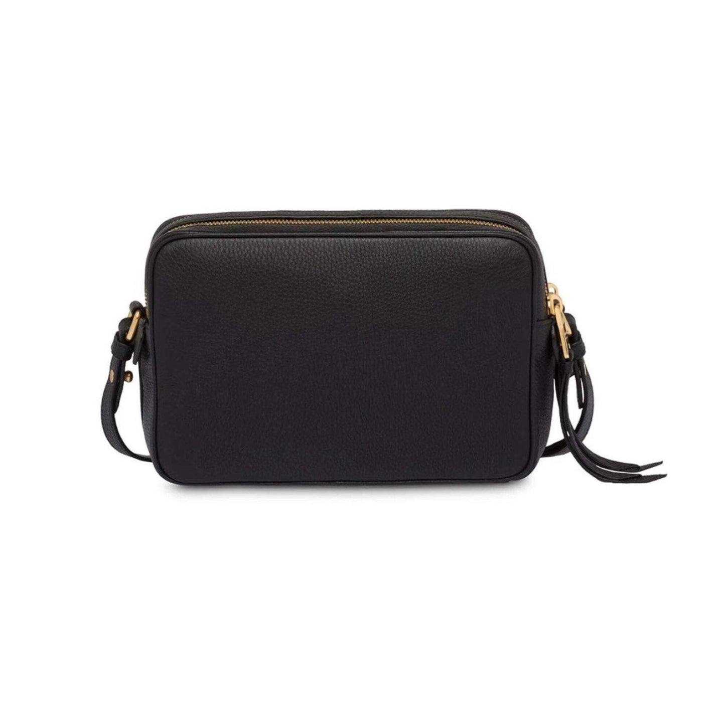 Prada Black Vitello Phenix Leather Double Zip Cross Body Bag 1BH079
