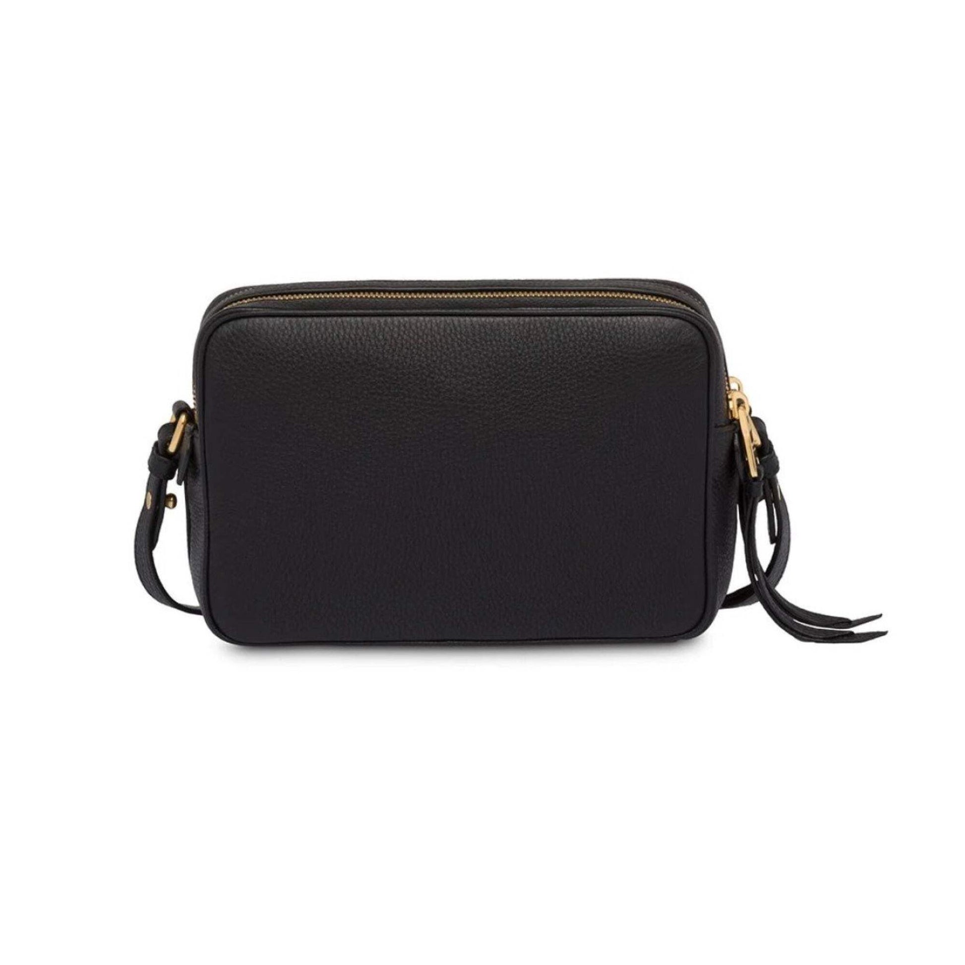 Prada Black Vitello Phenix Leather Double Zip Cross Body Bag 1BH079