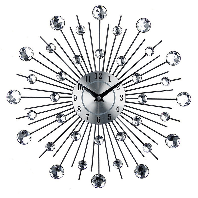 Mute Creative Round Art Electronic Wall Clock