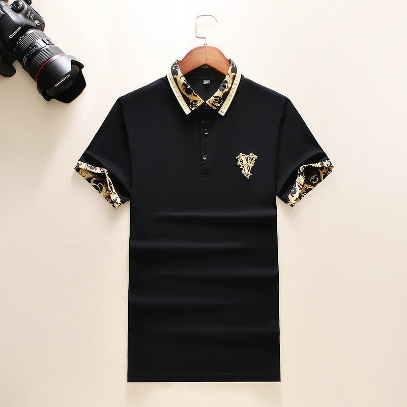 "V" Embroidery Short-sleeved Polo