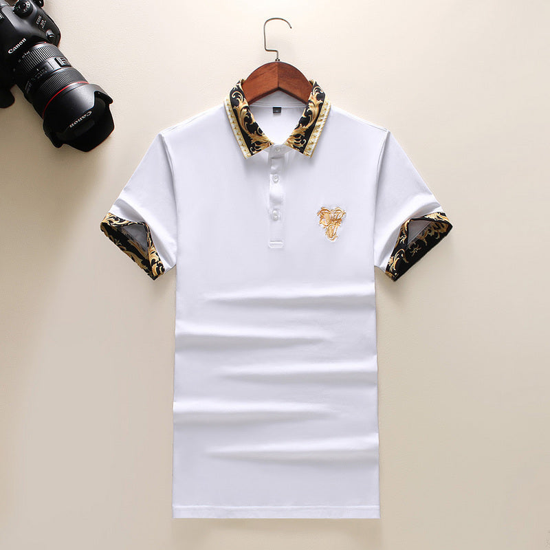 "V" Embroidery Short-sleeved Polo