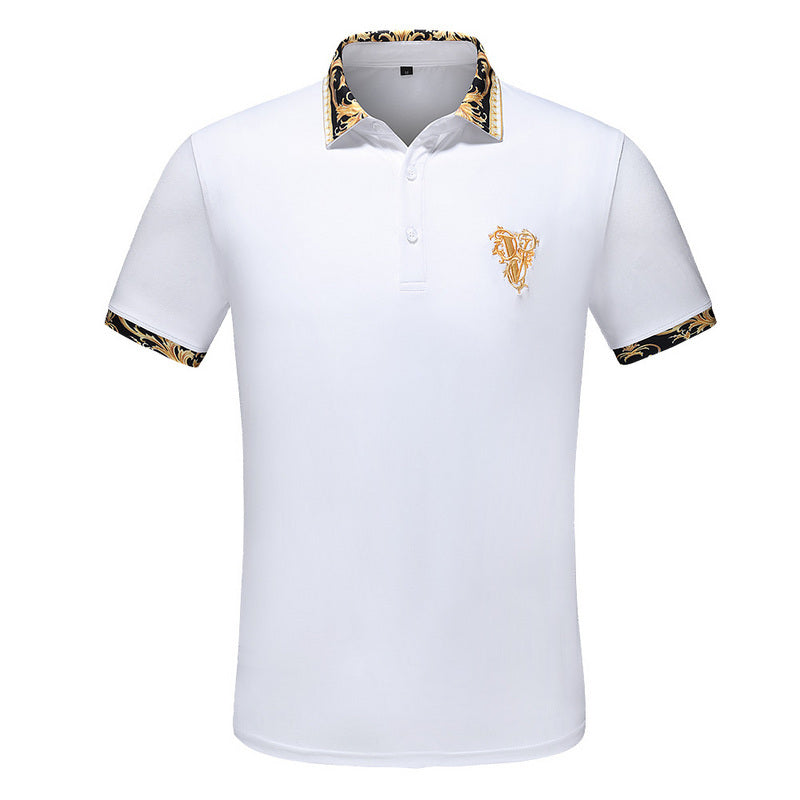 "V" Embroidery Short-sleeved Polo