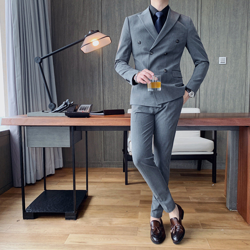 Double-Breasted Slim Fit Two-Piece Suit