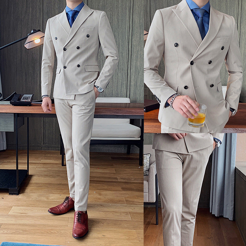 Double-Breasted Slim Fit Two-Piece Suit