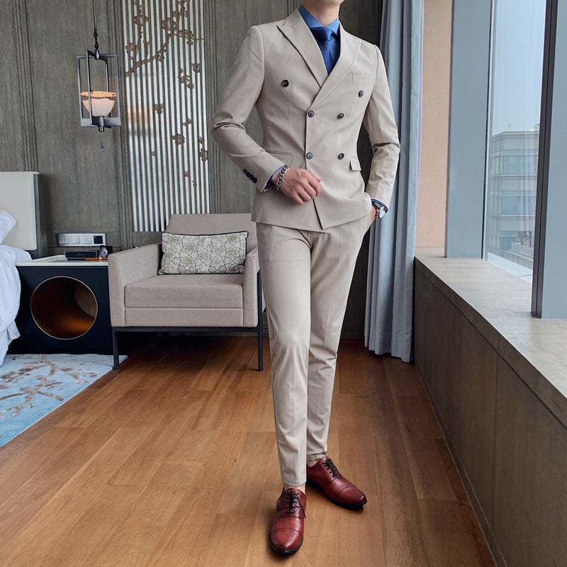 Double-Breasted Slim Fit Two-Piece Suit