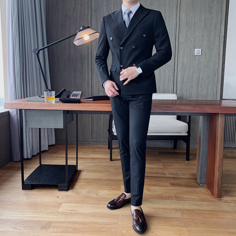 Double-Breasted Slim Fit Two-Piece Suit