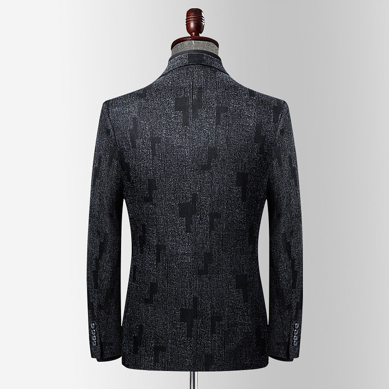 Grid Pattern Slim Fit Blazer