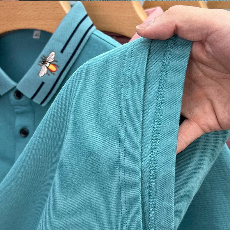 Embroidered Collar Short Sleeve Polo