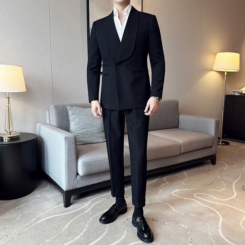 Double Breasted Collar Casual Suit