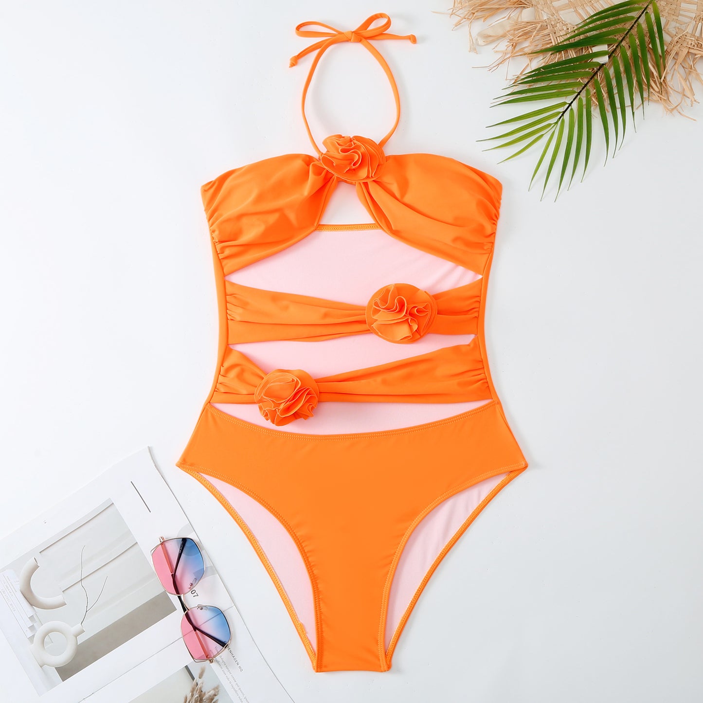 See Thru Conservative Belly Cover Slim Swimsuit Set