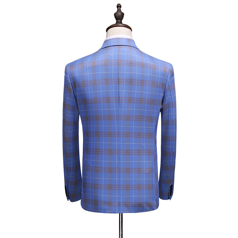 Plaid Double-breasted Three-Piece Suit