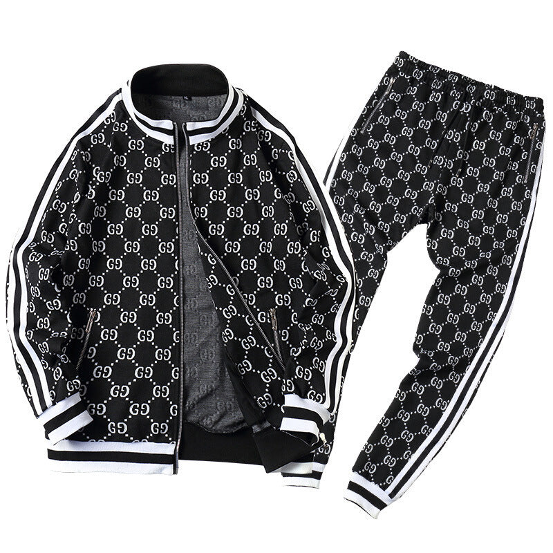 Plaid Print Two Piece Jogging Suit