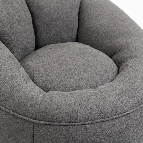High Pressure Foam Bean Bag Chair With Footrest - Grey
