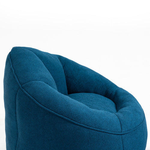 High Pressure Foam Bean Bag Chair With Footrest - Blue