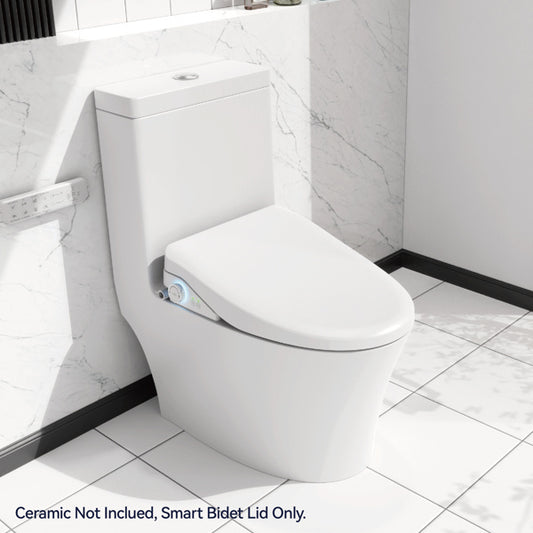 Smart Toilet With Side Knob Adjustable Heated Seat - Water Temperature And Pressure Adjustment Function, Portable Toilet With Automatic Nozzle Cleaning Function