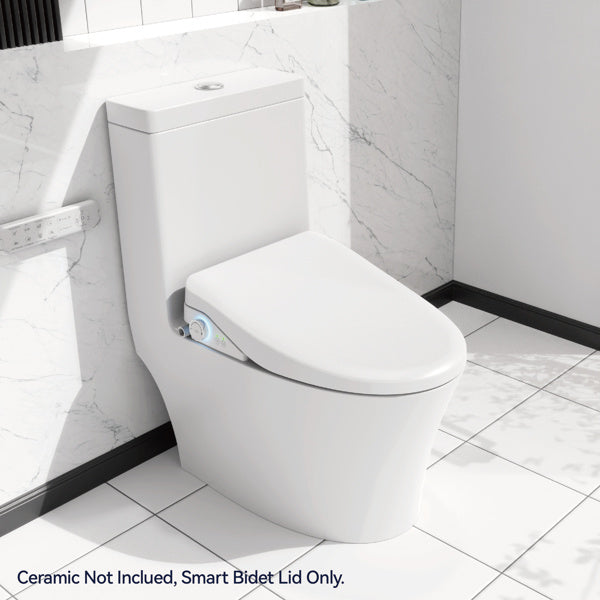 Smart Toilet With Side Knob Adjustable Heated Seat - Water Temperature And Pressure Adjustment Function, Portable Toilet With Automatic Nozzle Cleaning Function