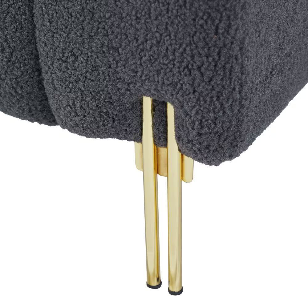 Teddy Velvet Bench For Bedroom - Grey