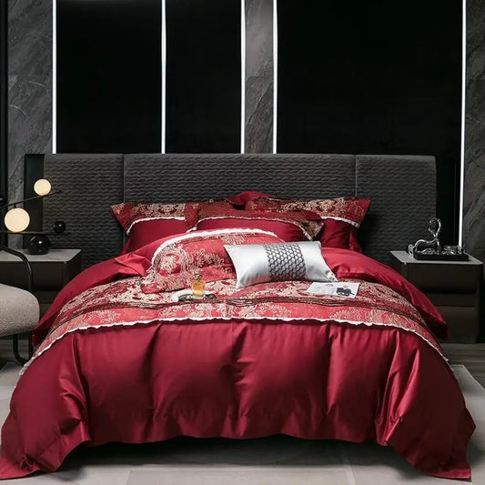 Long-staple Cotton Four-piece Jacquard Quilt Cover Bed Set