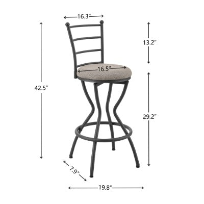 3-Piece Bar Table And Chairs Set with Metal Back and Fabric Seat