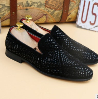 Spiked Suede Slip-On Dress Shoes