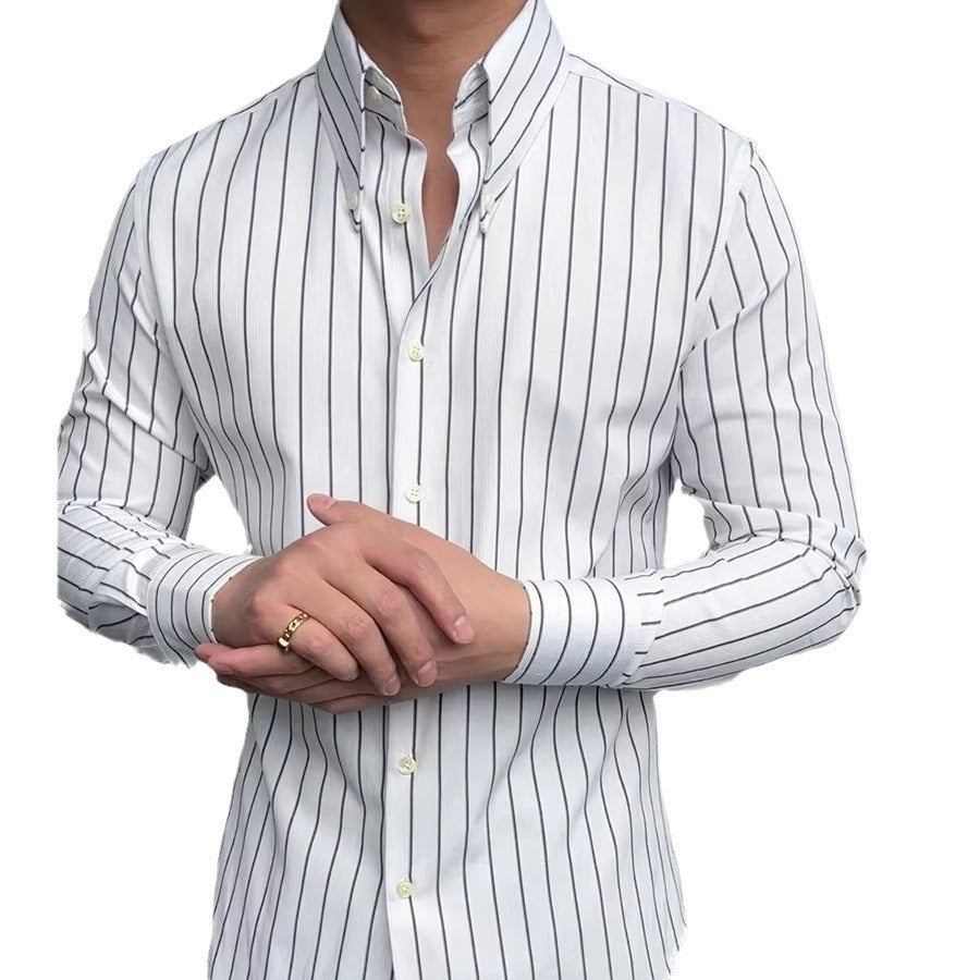 Business Long Sleeve Striped Button Down