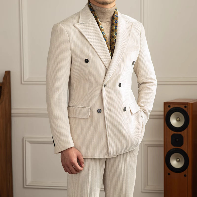 Double Row Buckle Groove Bar Chenier Suit