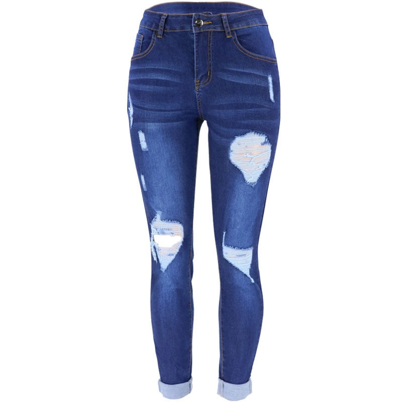 Ripped Distressed Tight Fit Jeans