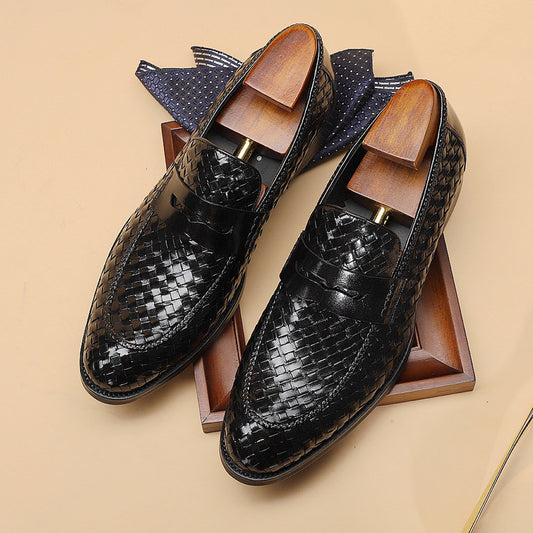 Leather Woven Dress Shoes
