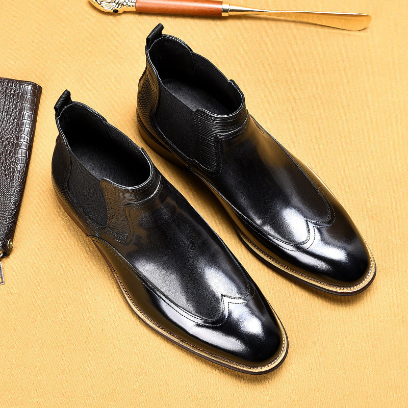 Patent Leather English Wing Tip Boots