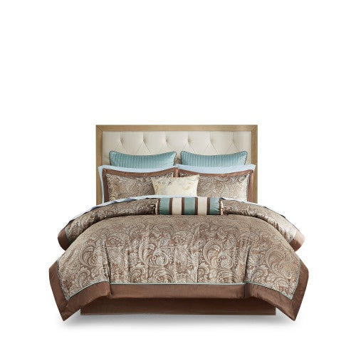 12 Piece Comforter Set With Cotton Bed Sheets - Full Size