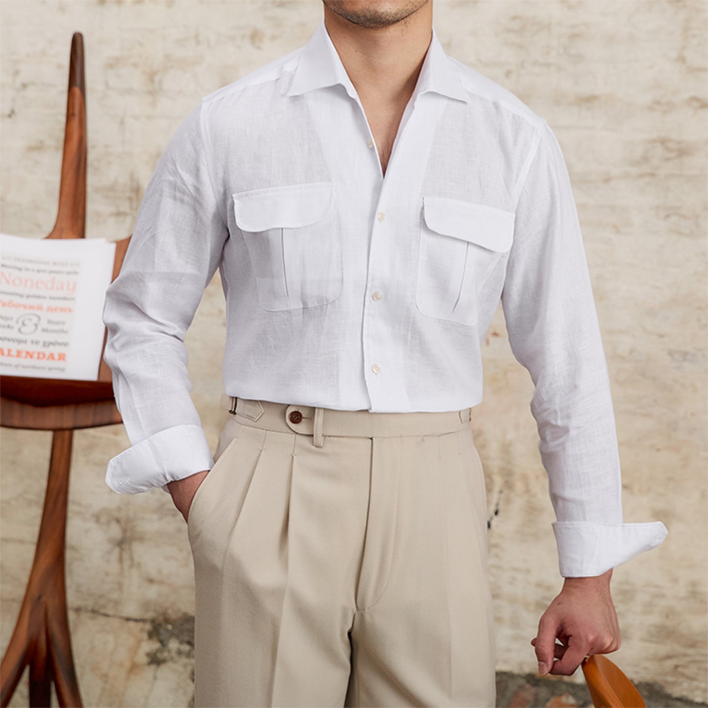 Linen Breathable Long Sleeve Button up