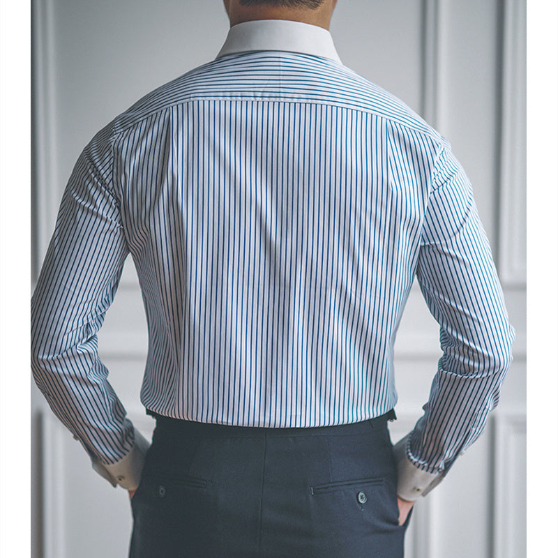 Slim Fit Striped Button Down Shirt