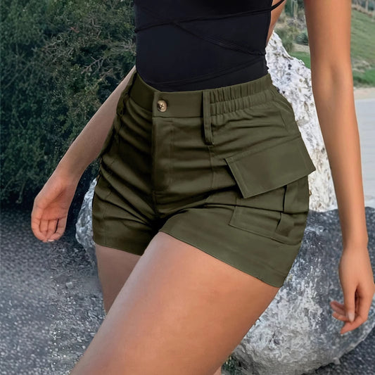 Cotton Pocketed Cargo Shorts