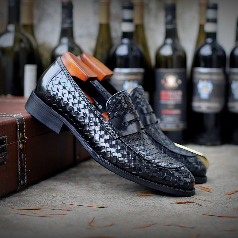 Leather Woven Dress Shoes