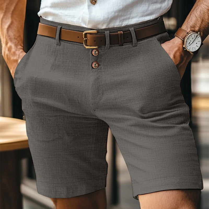 Linen Cuffed Business Shorts
