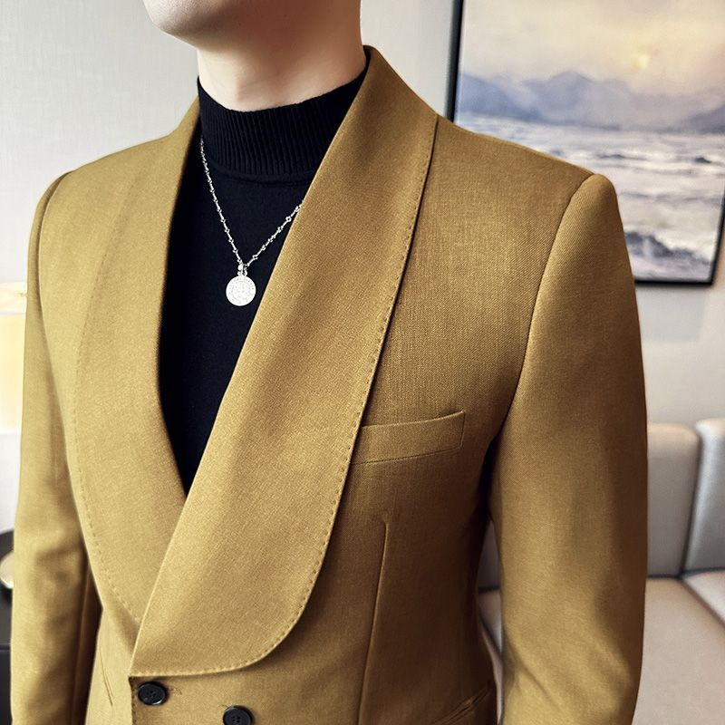 Double Breasted Collar Casual Suit