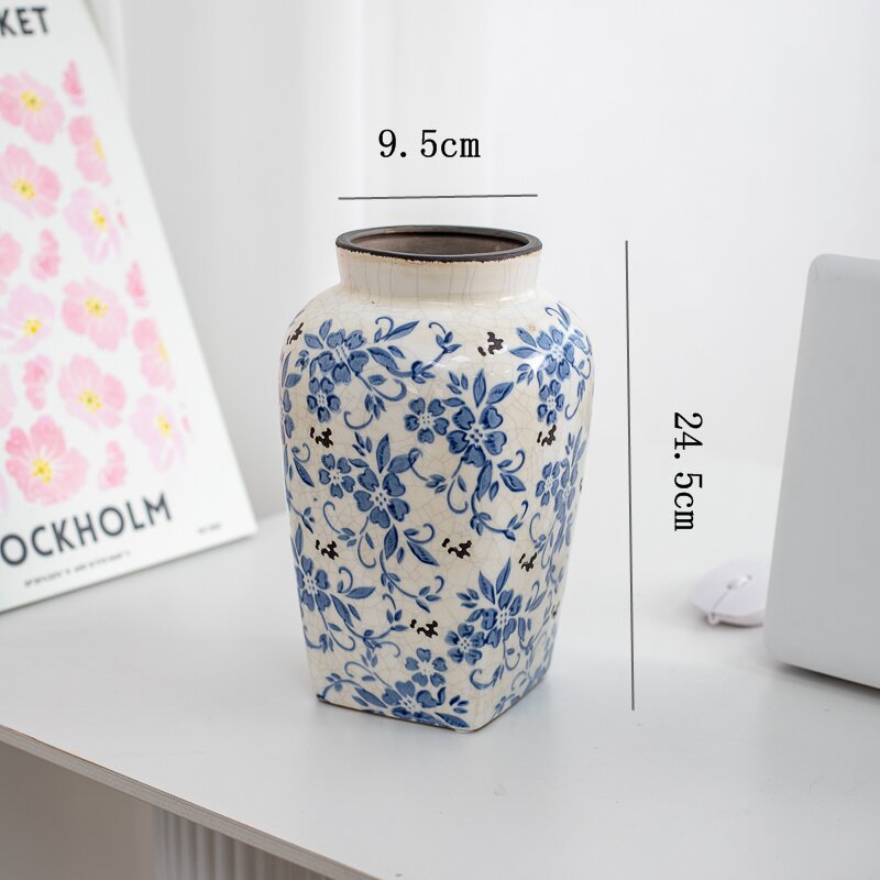 Blue and White Porcelain Ceramic Vase