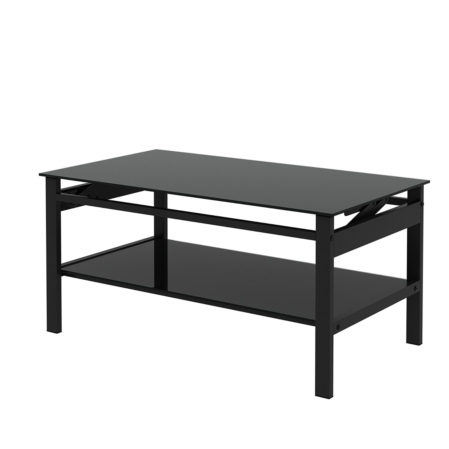 Glass Lift Top Coffee Table - 2-Layer Tempered Glass