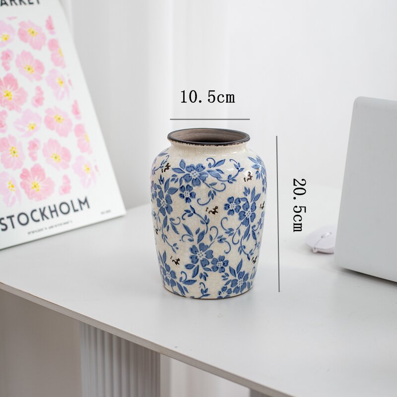 Blue and White Porcelain Ceramic Vase