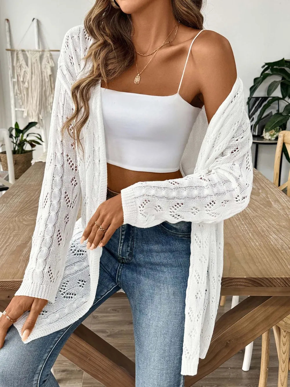 Hollow Woven Sweater without Buttons