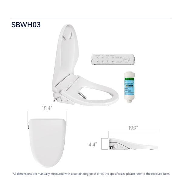 Smart Toilet With Side Knob Adjustable Heated Seat - Water Temperature And Pressure Adjustment Function, Portable Toilet With Automatic Nozzle Cleaning Function