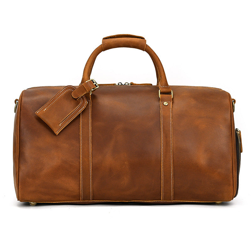Vintage Cowhide Luggage Duffel Bag
