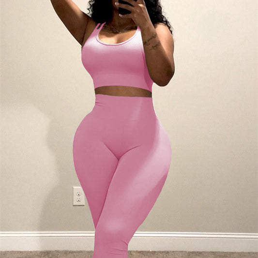 Two Piece Tights Camisole Sports Set