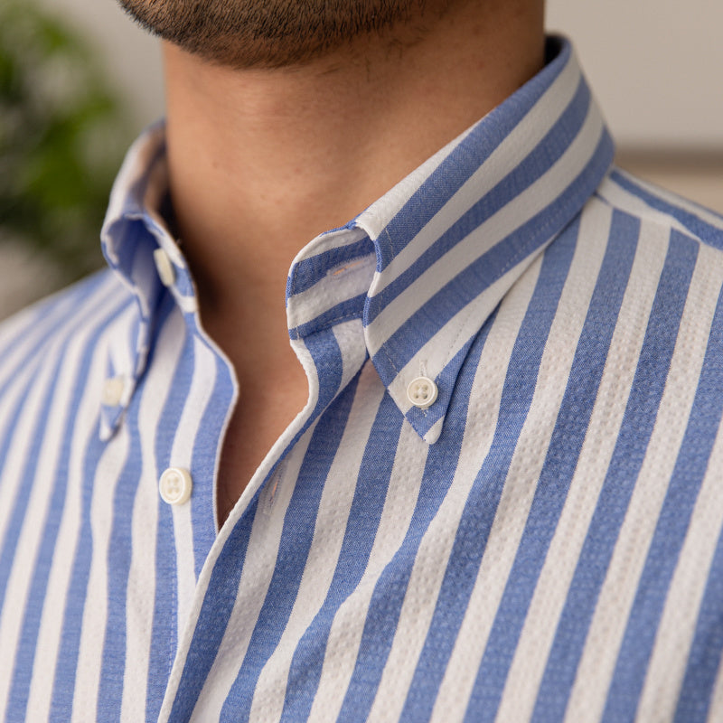 Striped Seersucker Button Down