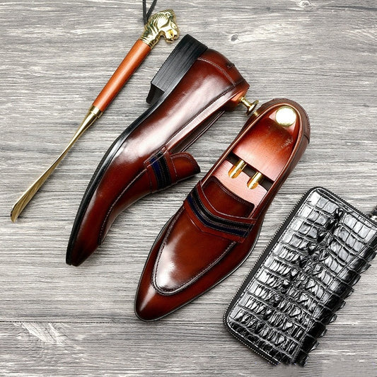 Genuine Leather Shallow Mouth Dress Shoes