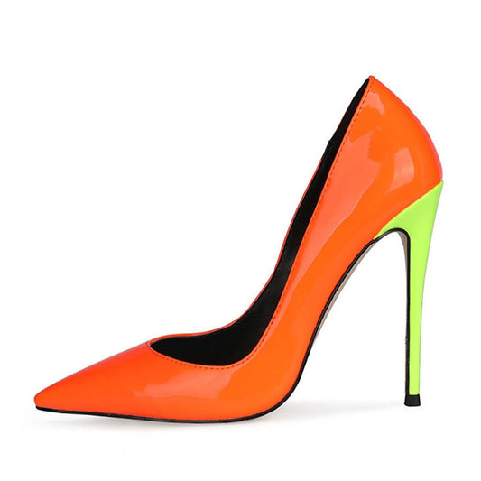 Pointed Patent Leather High Heels